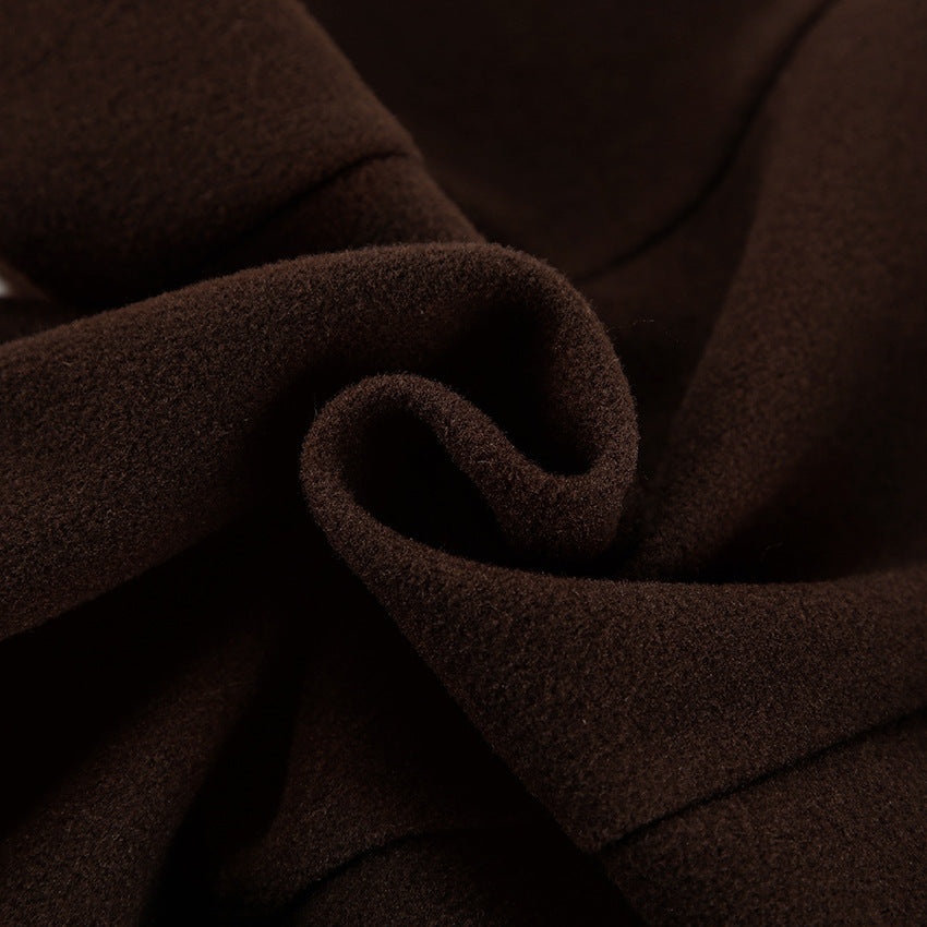 Timeless Elegance: Polyester Wool Blend Collared Coat