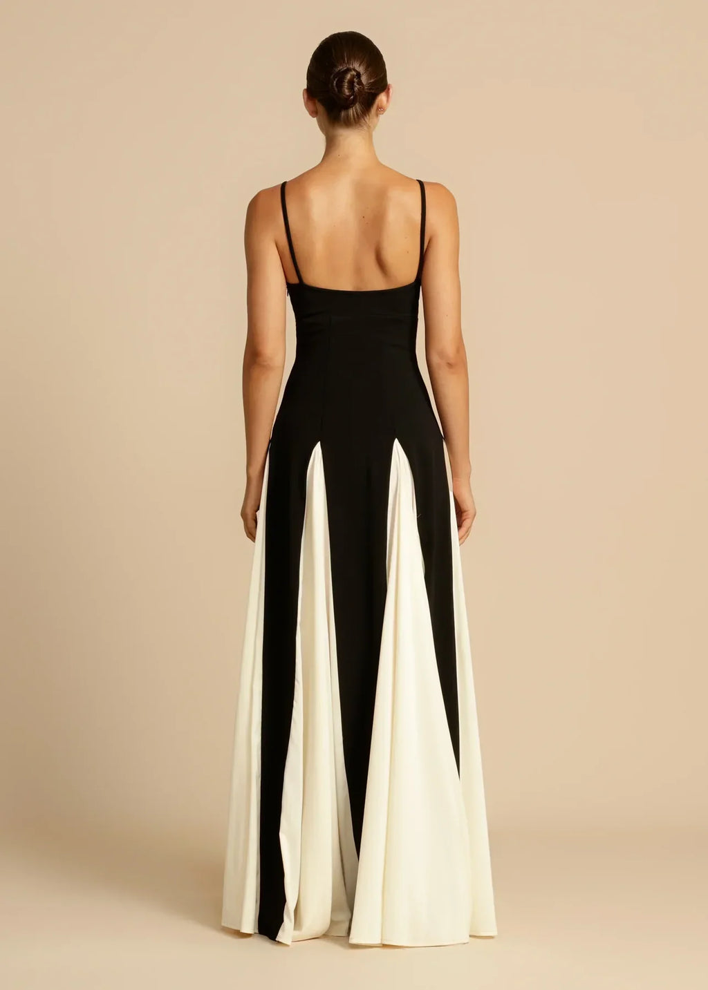 2025 Colorblock Slip Maxi Dress - Sexy Off-Shoulder A-Line with Flared Skirt