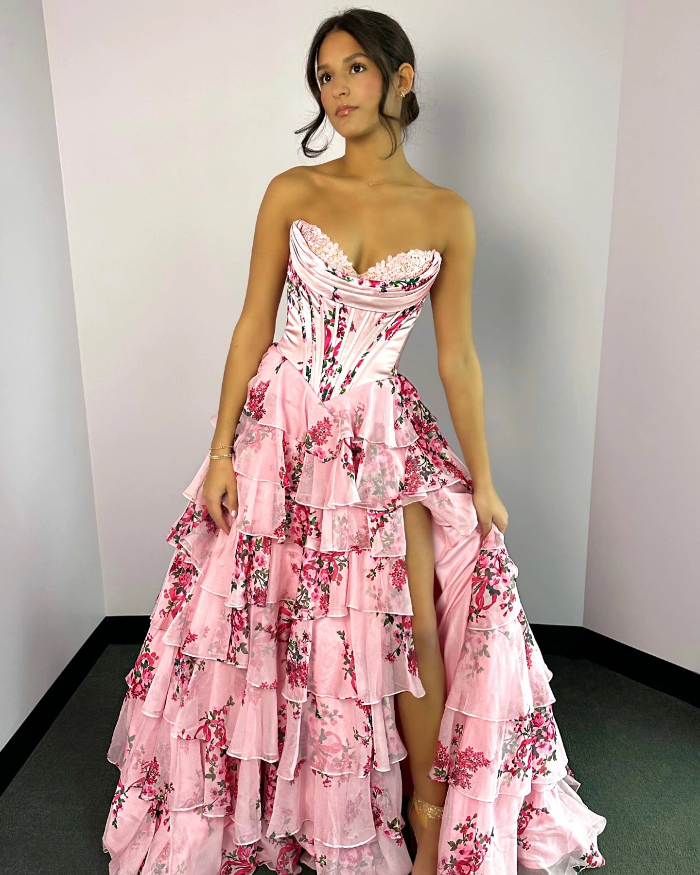 Dreamy Strapless Empire Waist Prom Dress