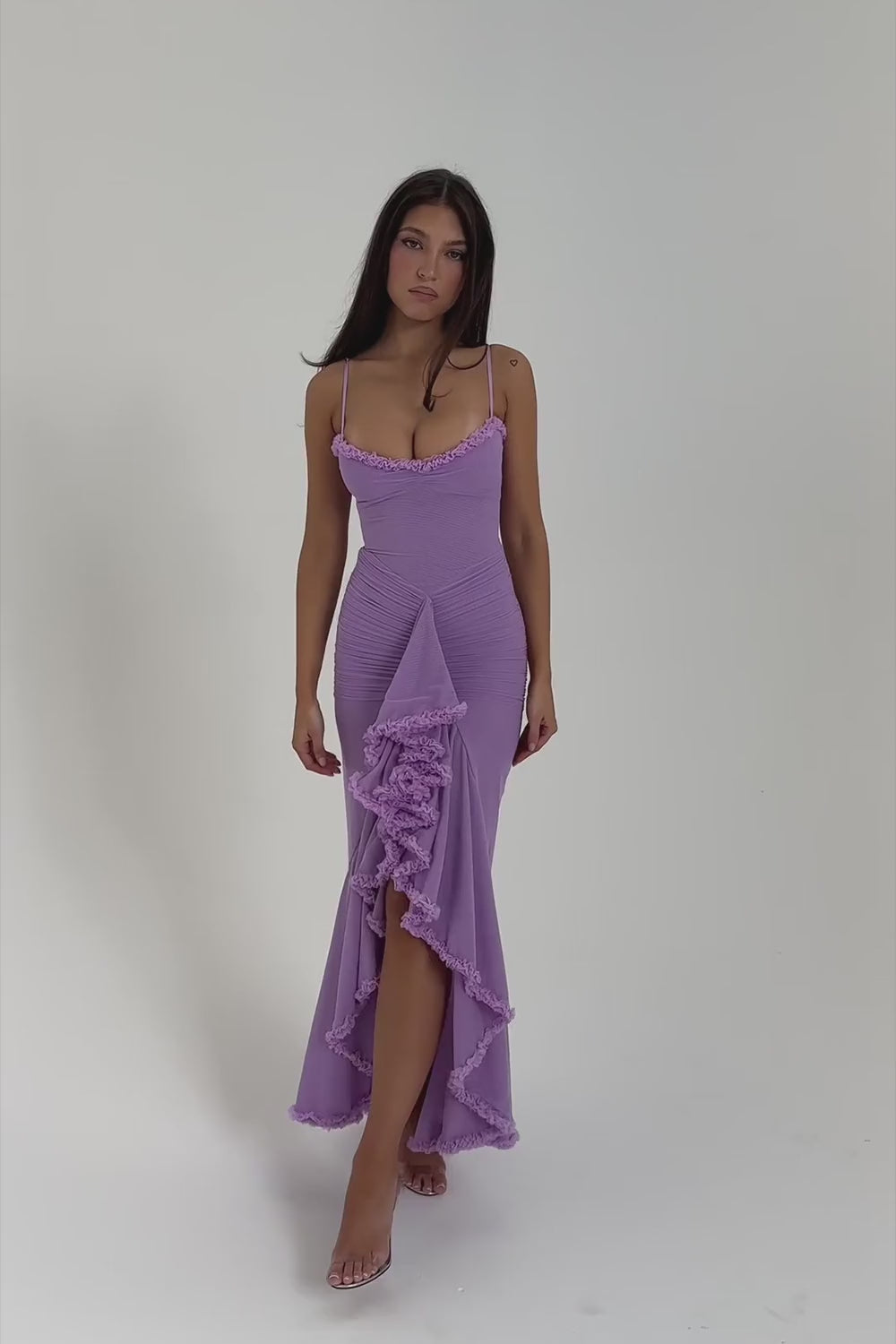 Statement Ruffle Front Gown