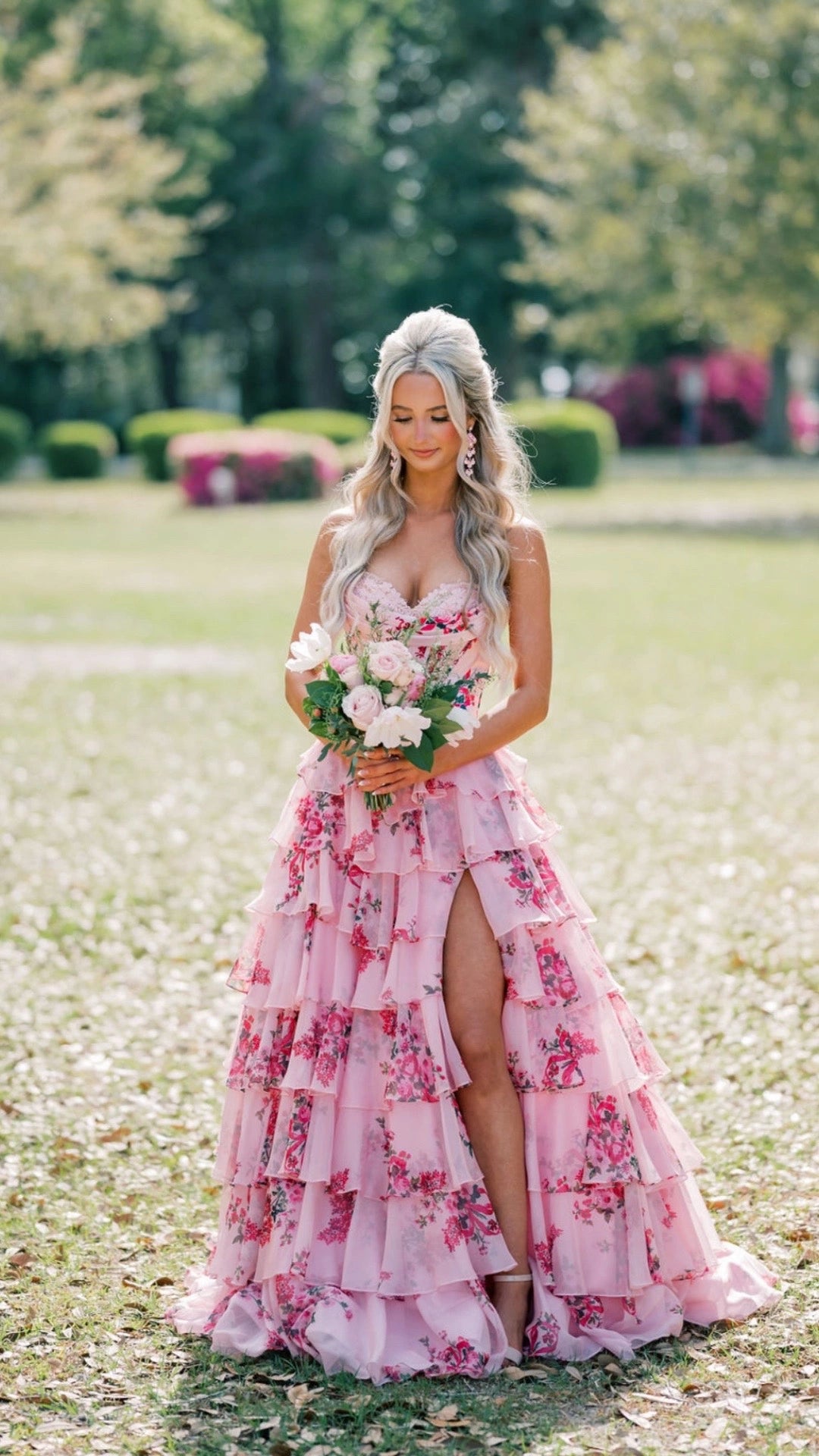 Dreamy Strapless Empire Waist Prom Dress