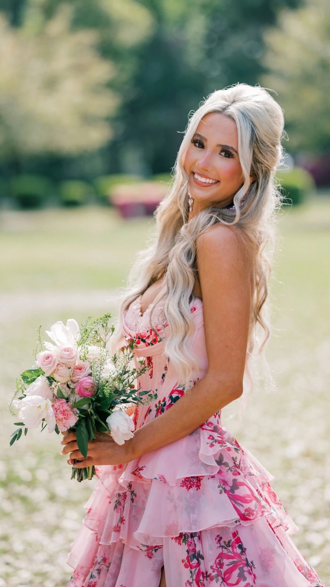 Dreamy Strapless Empire Waist Prom Dress